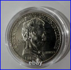 1, 1918 Unc. Illinois Half & 1, 2009-P Lincoln PCGS MS69 Commemorative Dollar