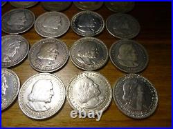 1 Roll (20) Circulated Mixed Dt Columbian Exposition Commemorative Half Dollars
