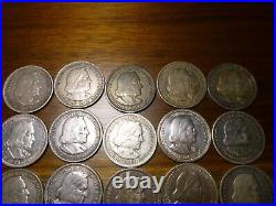 1 Roll (20) Circulated Mixed Dt Columbian Exposition Commemorative Half Dollars