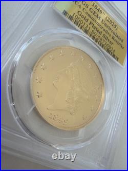 1849 (2025) PCGS GEM Unc SSCA Commemorative Restrike Gold Played Silver & Book