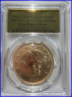 1849 (2025) PCGS GEM Unc SSCA Commemorative Restrike Gold Played Silver & Book