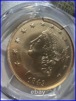 1849 (2025) PCGS GEM Unc SSCA Commemorative Restrike Gold Played Silver & Book