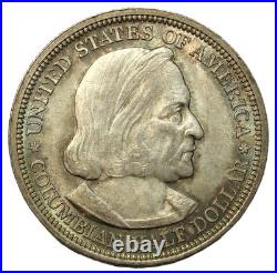 1892 50C Columbian Silver Commemorative- Choice AU TONED- SMH1501