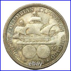1892 50C Columbian Silver Commemorative- Choice AU TONED- SMH1501