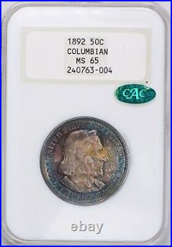 1892 50c Columbian Commemorative Half Dollar NGC MS65 CAC Fatty