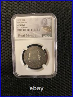 1892 50c Columbian Half Dollar Silver Commemorative Ngc Genuine