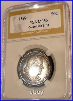 1892-Chicago Columbian Expo Commemorative Silver Half Dollar- MS65 Gem Toning