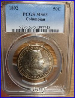 1892 Columbian 50C Silver Commemorative PCGS MS63 Philadelphia KM#117