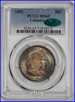 1892 Columbian 50c Silver Half Dollar PCGS MS 65 CAC Approved Stunningly Toned 1892 Columbian 50c Silver Half Dollar PCGS MS 65 CAC Approved Stunningly Toned
