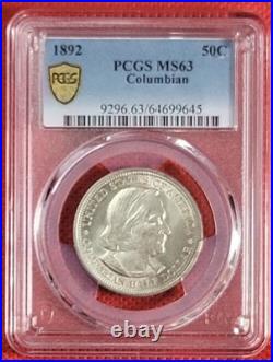 1892 Columbian Exposition Silver Half Dollar, PCGS Grade MS63