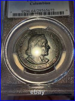 1892 Columbian Half Dollar PCGS MS64 Rainbow Toned 50C 1892 Columbian Half Dollar PCGS MS64 Rainbow Toned 50C
