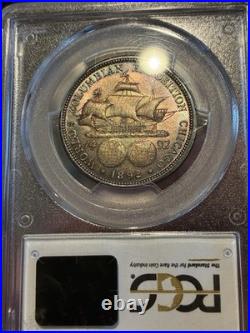 1892 Columbian Half Dollar PCGS MS64 Rainbow Toned 50C