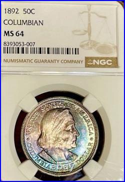 1892 MS64 Columbian Half NGC With Gorgeous Blue Toning