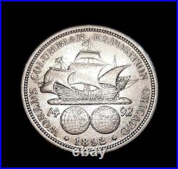 1892 Very Detailed Nice Columbian Exposition Commorative Half Dollar 90% Silver