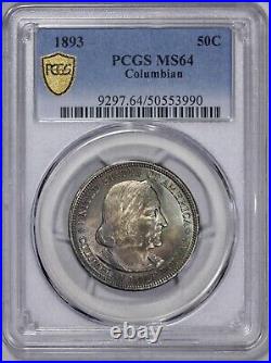 1893 Columbian 50c Half Dollar PCGS MS 64 Sea Green Toning