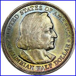 1893 Columbian Expo Commemerative Silver Half Dollar 50C BU UNC RAINBOW TONING