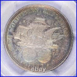 1893 Columbian Half Dollar Rainbow Toned Pcgs Au50 Beautiful Commem 1893 Columbian Half Dollar Rainbow Toned Pcgs Au50 Beautiful Commem