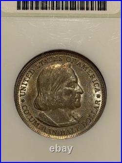 1893 Columbian Silver Half Dollar NGC MS62 Old Fatty Holder/Nice Original Patina