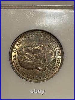 1893 Columbian Silver Half Dollar NGC MS62 Old Fatty Holder/Nice Original Patina