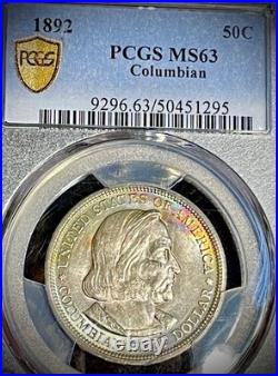 1893 Columbian Silver Half Dollar, PCGS Grade MS63