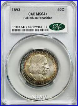 1893 Commemorative World's Columbian Exposition CACG MS 64+ CAC Pretty Toning