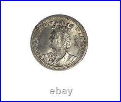 1893 Isabella 25¢ Columbian Exposition BU++ Attractive Gold Toning 016