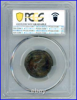 1893 Isabella 25c Silver Commemorative Pink, Blue & Gold Toned PCGS AU Detail