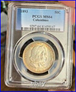 1893-P Columbian Silver Half Dollar Commemorative 50C PCGS MS 64 Awesome Color