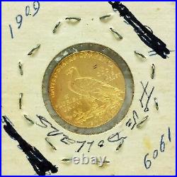 1909 $5 USA Gold Coin Indian Head Five Dollar Half Eagle American Coin USA