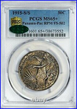 1915 50c Panama-Pac PCGS MS65+ CAC RPM FS-502 Silver Commem Half Dollar Gem