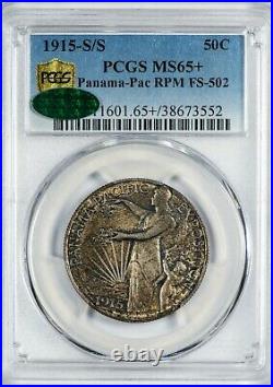 1915 50c Panama-Pac PCGS MS65+ CAC RPM FS-502 Silver Commem Half Dollar Gem