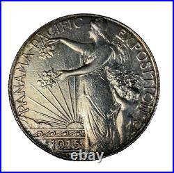 1915 S Panama Pacific Commemorative Half Dollar Cleaned Long Ago Nice Toning