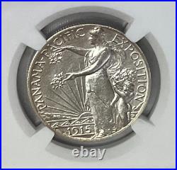 1915 S Panama Pacific Commemorative Silver Half Dollar NGC UNC Details Cleaned