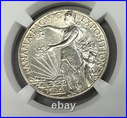 1915 S Panama Pacific Commemorative Silver Half Dollar NGC UNC Details Cleaned