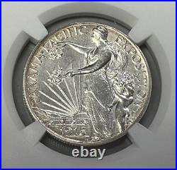 1915 S Panama Pacific Commemorative Silver Half Dollar NGC UNC Details Cleaned