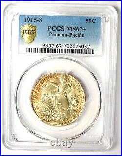 1915-S Panama Pacific Half Dollar 50C PCGS MS67+ Plus Grade $11,500 Value