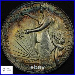 1915 S Panama Pacific PAN-PAC Commemorative Half Dollar (MS BU TONED!)