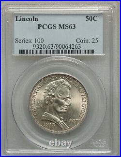 1918 50¢ Lincoln-Illinois Centennial Commemorative Silver Half Dollar