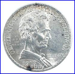 1918 50c Lincoln-Illinois Centennial Commemorative Silver Half Dollar Gem BU