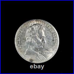 1918 50c Lincoln-Illinois Centennial Commemorative Silver Half Dollar Gem BU