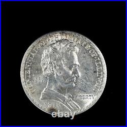 1918 50c Lincoln-Illinois Centennial Commemorative Silver Half Dollar Gem BU