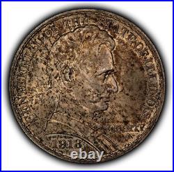 1918 50c Lincoln-Illinois Commemorative Silver Half Dollar Luster- UNC C1265