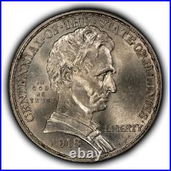 1918 50c Lincoln-Illinois Commemorative Silver Half Dollar Luster UNC- C1348