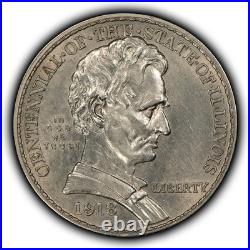 1918 50c Lincoln-Illinois Commemorative Silver Half Dollar SKU-C1262