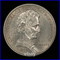 1918 50c Lincoln-Illinois Commemorative Silver Half Dollar SKU-C1262