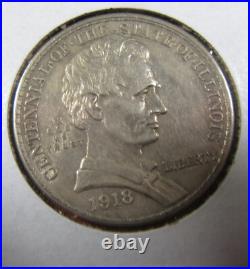 1918 50c Lincoln U. S. Commemorative Half dollar. Fresh & original. (525223)