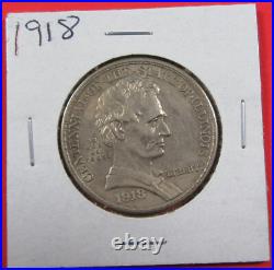 1918 50c Lincoln U. S. Commemorative Half dollar. Fresh & original. (525223)