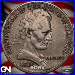 1918 ILLINOIS LINCOLN Commemorative Half Dollar A4899 1918 ILLINOIS LINCOLN Commemorative Half Dollar A4899