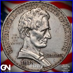 1918 ILLINOIS LINCOLN Commemorative Half Dollar A5228 1918 ILLINOIS LINCOLN Commemorative Half Dollar A5228