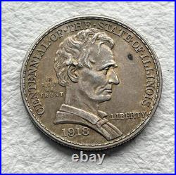 1918 Illinois Centennial Commemorative Silver Half Dollar